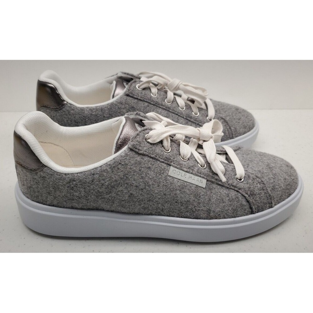 Cole Haan GC Daily Sneakers Grey Wool/Dark Silver W29265 Women's Sz 6.5B New!